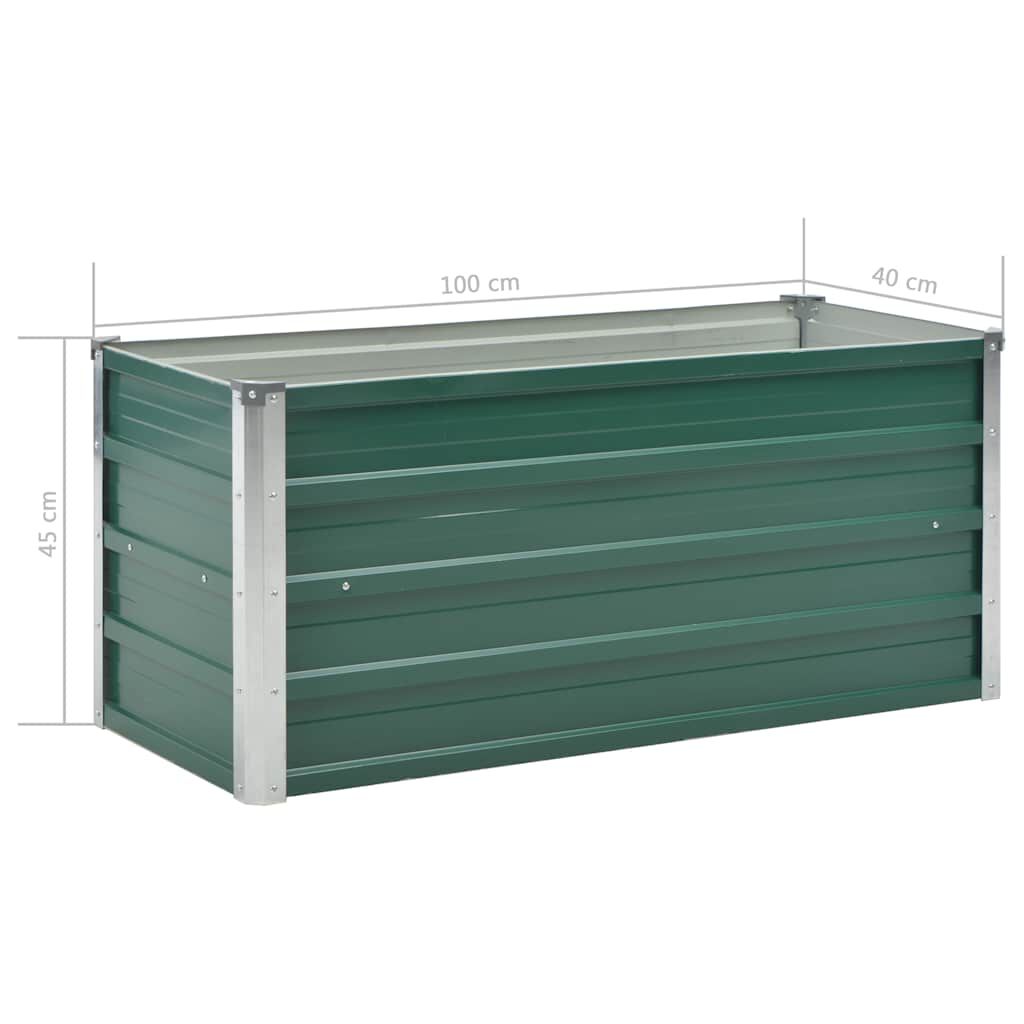 vidaXL Ζαρντινιέρα Υπερυψωμένη Πράσινη 100x40x45 εκ. Γαλβαν. Χάλυβας
