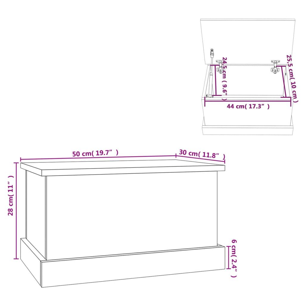 vidaXL Κουτί Αποθήκευσης Sonoma Δρυς 50x30x28 εκ. Επεξεργασμένο Ξύλο