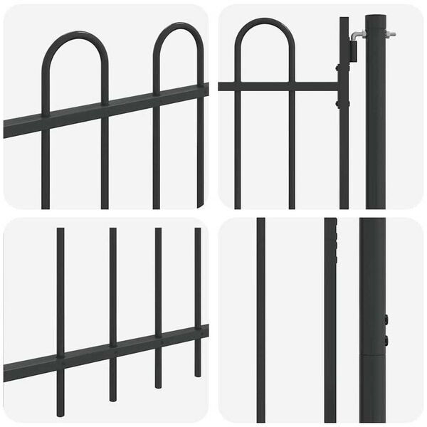 vidaXL Πύλη Φράχτη Γκρι 100 x 120 cm Χάλυβας με Επικάλυψη Πούδρας