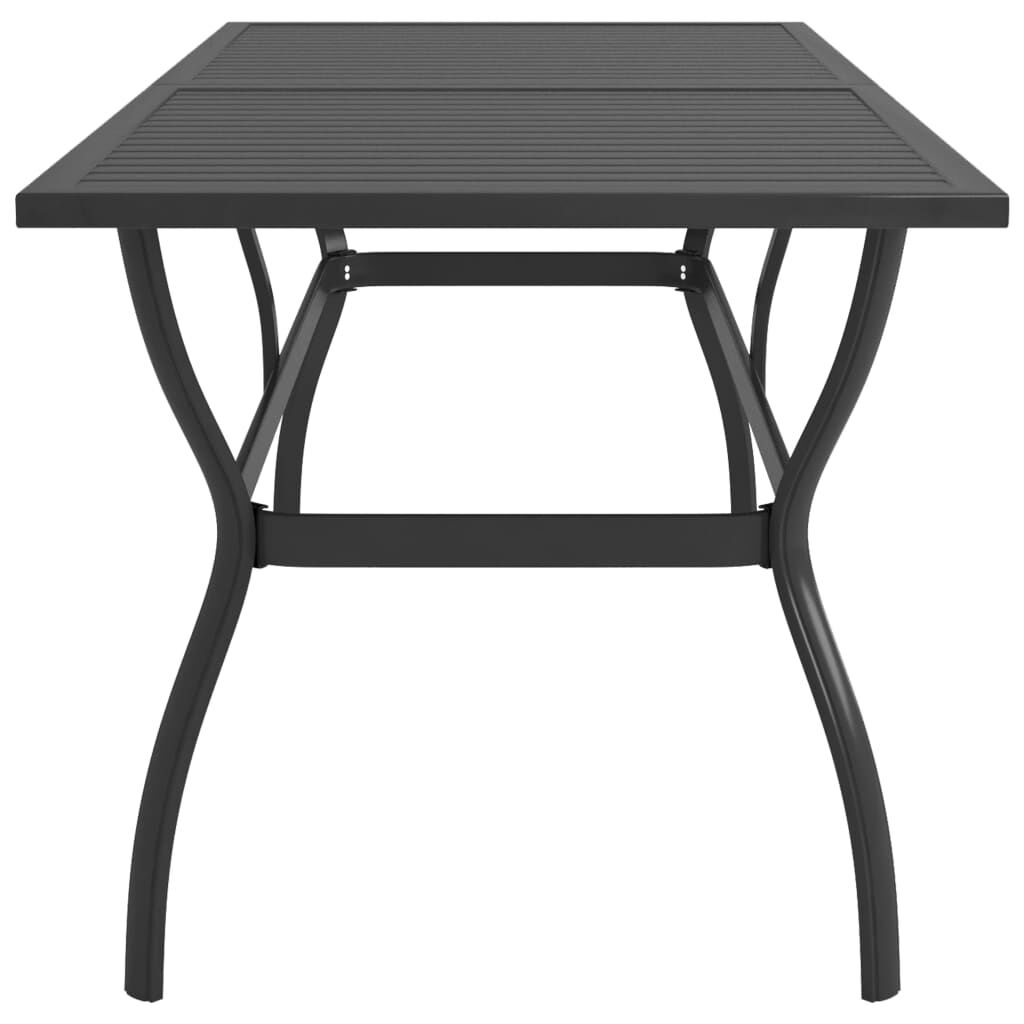 vidaXL Τραπέζι Κήπου Ανθρακί 190 x 80 x 72 εκ. Ατσάλινο