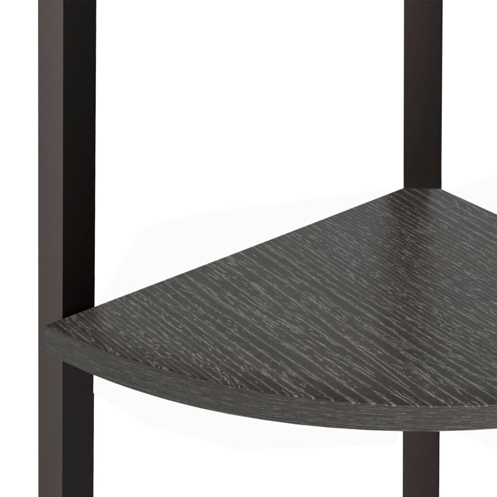 vidaXL Ραφιέρα Γωνιακή 3 Επίπεδων Μαύρο 45,5x31,5x120 εκ.