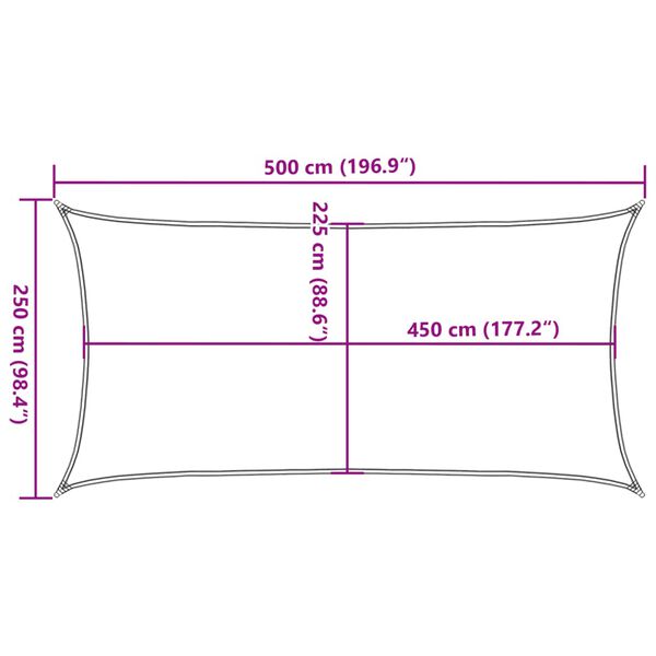 vidaXL Πανί Σκίασης Λευκό 2,5 x 5 μ. από HDPE 160 γρ./μ²