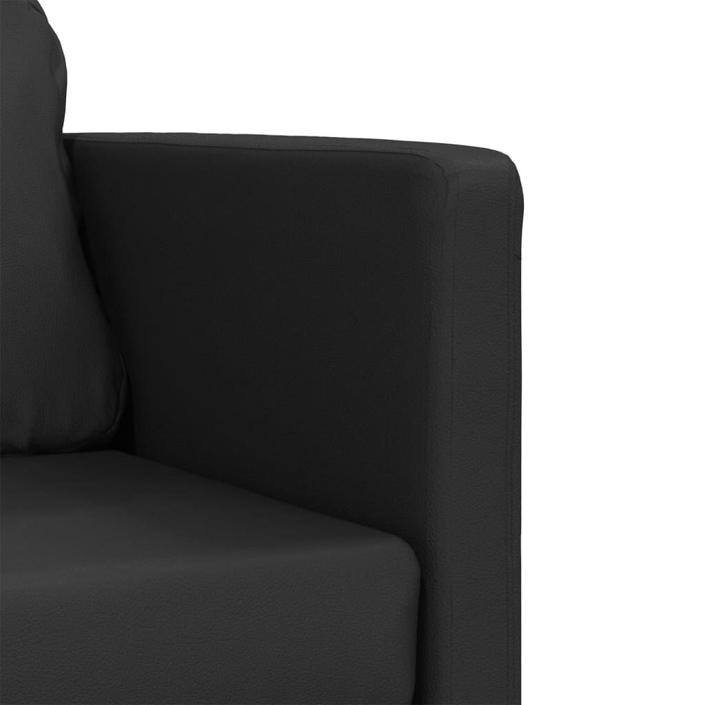 vidaXL Καναπές-Κρεβάτι Δαπέδου 2 σε 1 Μαύρο 112x174x55 εκ. Συνθ. Δέρμα