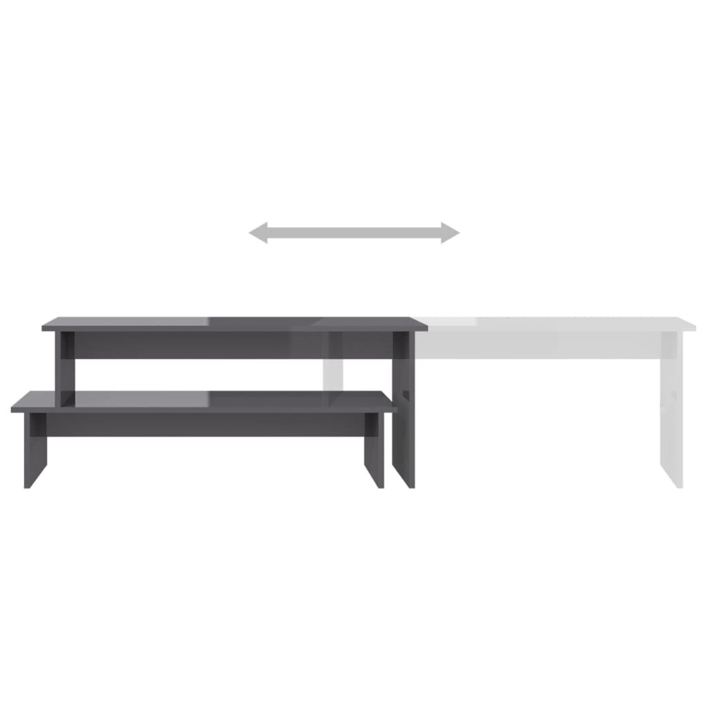 vidaXL Έπιπλο Τηλεόρασης Γυαλιστερό Γκρι 180 x 30 x 43 εκ. Επεξ. Ξύλο