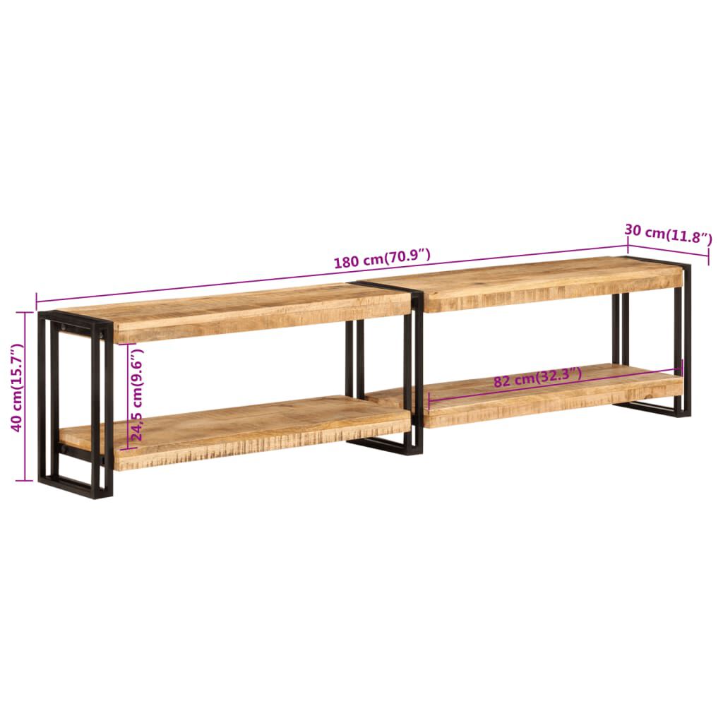 vidaXL Έπιπλο Τηλεόρασης 180 x 30 x 40 εκ. από Μασίφ Ξύλο Μάνγκο