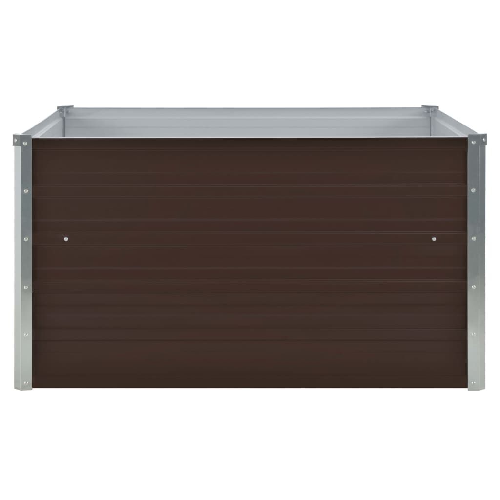 vidaXL Ζαρντινιέρα Ψηλή Καφέ 100 x 100 x 45 εκ. Γαλβανισμένος Χάλυβας