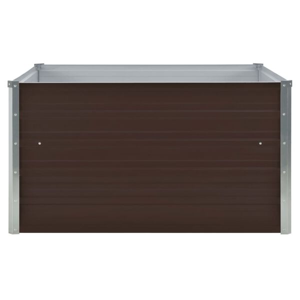 vidaXL Ζαρντινιέρα Ψηλή Καφέ 100 x 100 x 45 εκ. Γαλβανισμένος Χάλυβας