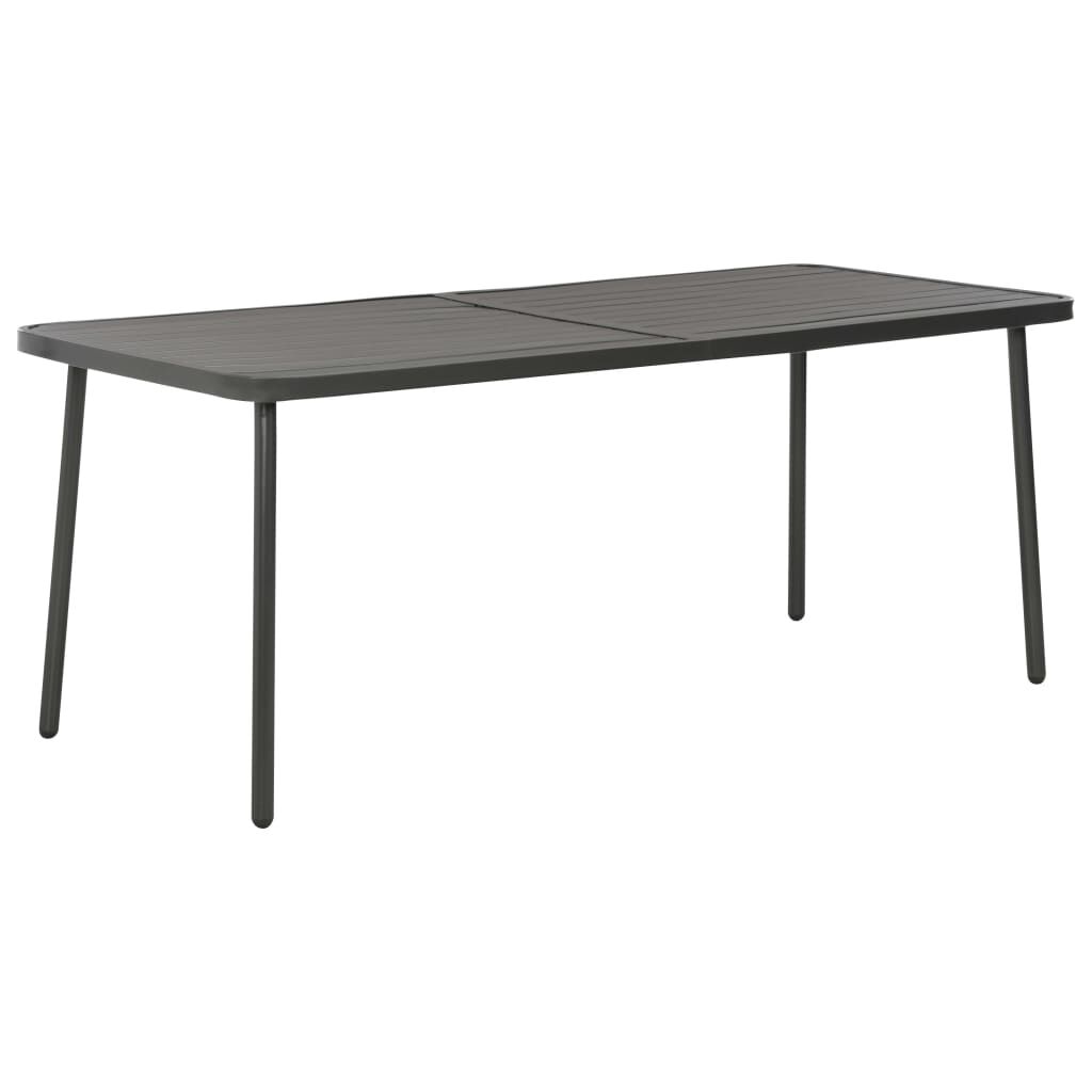 vidaXL Τραπέζι Κήπου Σκούρο Γκρι 180 x 83 x 72 εκ. Ατσάλινο