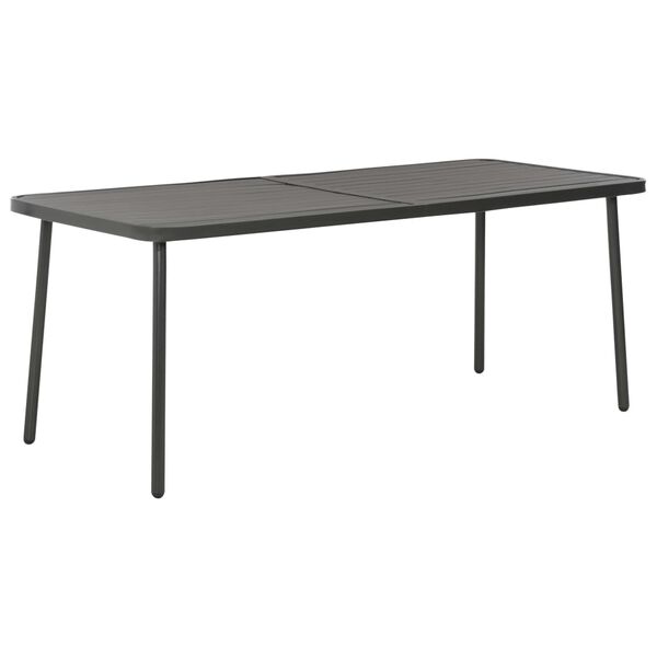 vidaXL Τραπέζι Κήπου Σκούρο Γκρι 180 x 83 x 72 εκ. Ατσάλινο