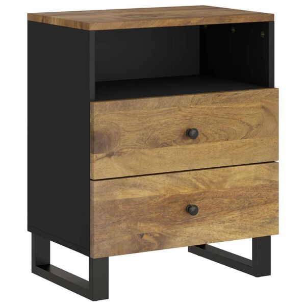 vidaXL Κομοδίνο 50x33x62 εκ. Μασίφ Ξύλο Μάνγκο & Επεξεργασμένο Ξύλο
