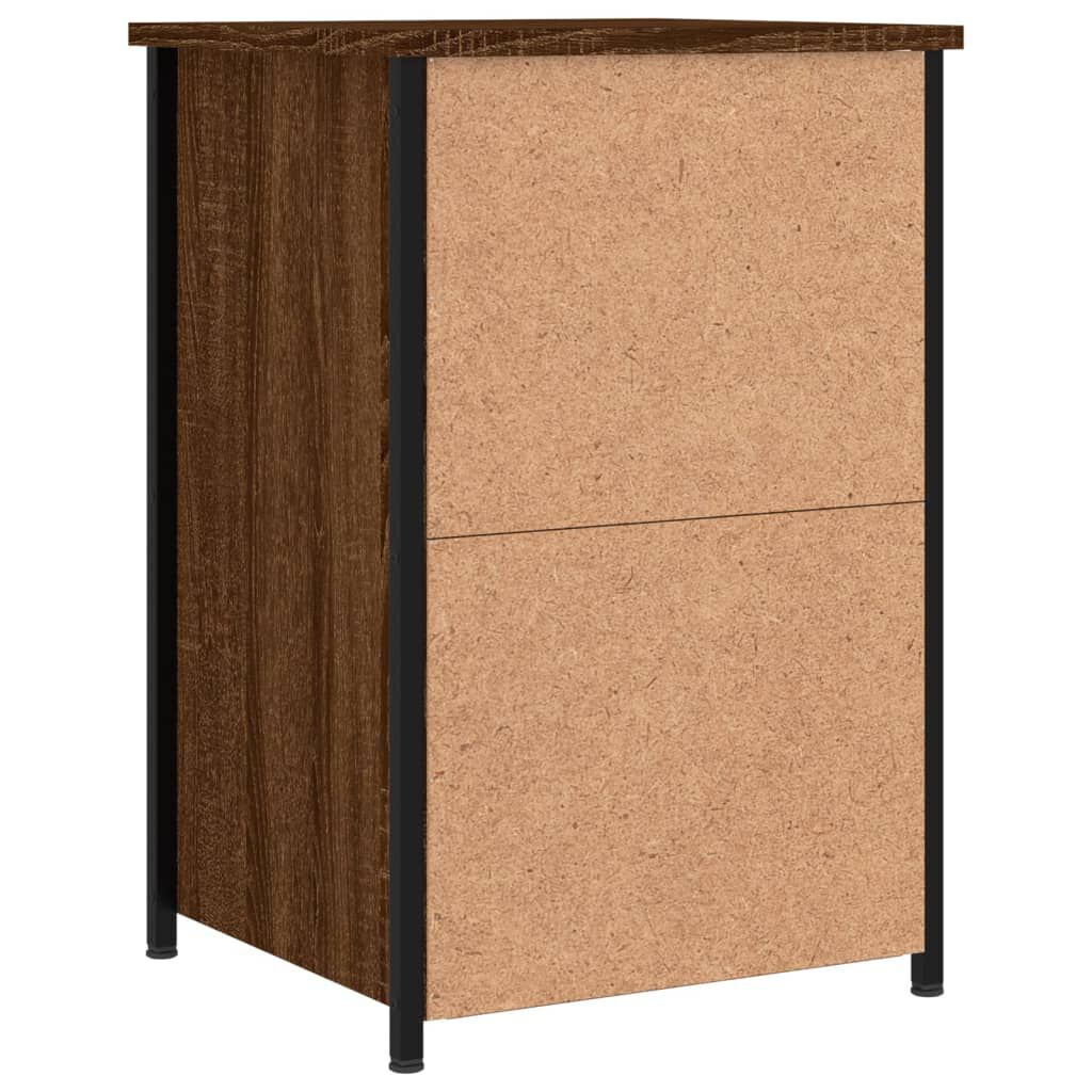 vidaXL Κομοδίνα 2 τεμ. Καφέ Δρυς 40x36x60 εκ. από Επεξεργασμένο Ξύλο