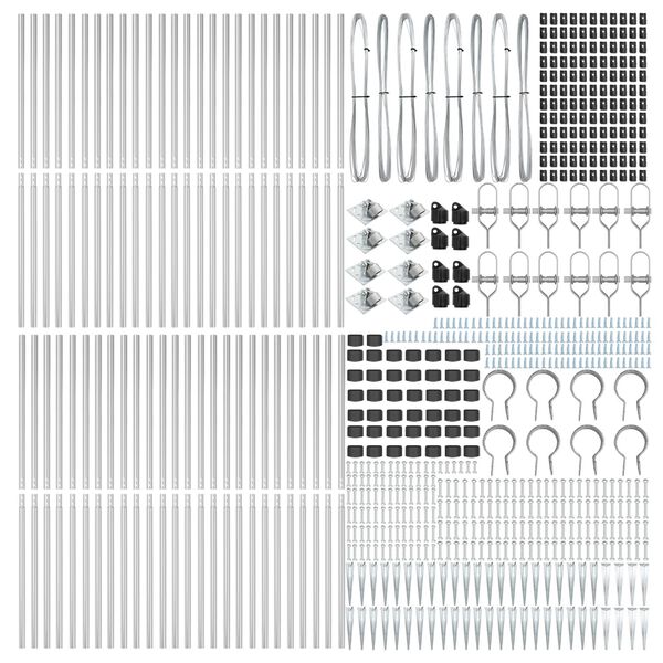 vidaXL Στύλος Περιφράξεων 52 pcs Ασημί 3.2 x 3.2 x 120 εκ Ατσάλι