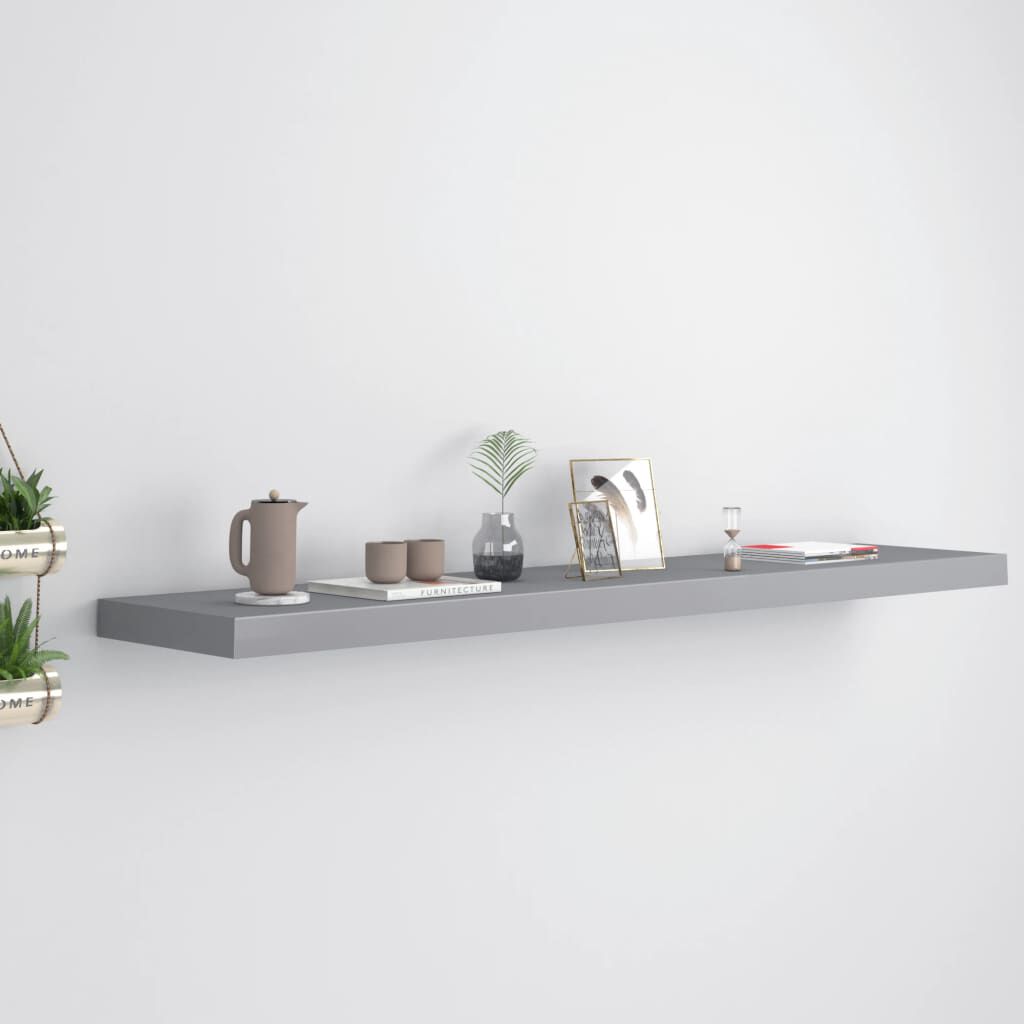 vidaXL Ράφι Τοίχου Γκρι 120x23,5x3,8 εκ. MDF