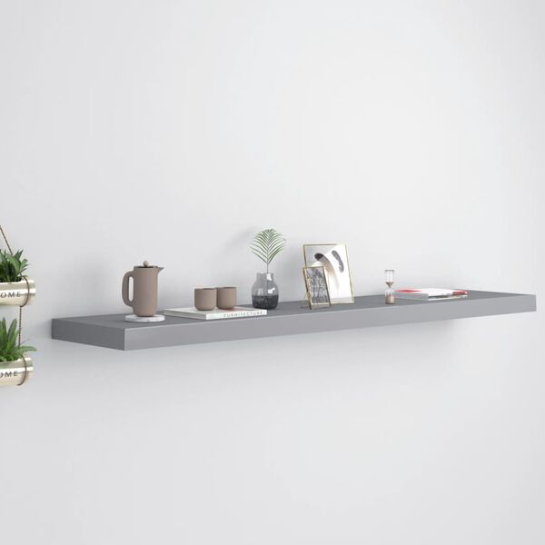 vidaXL Ράφι Τοίχου Γκρι 120x23,5x3,8 εκ. MDF