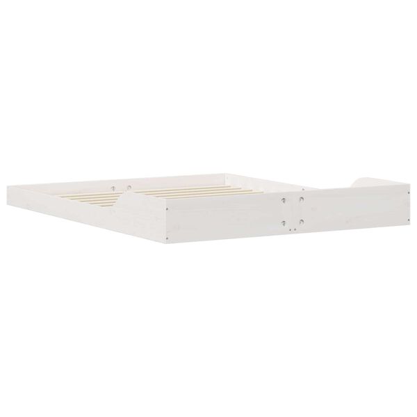 vidaXL Σκελετός Κρεβατιού Λευκό 150 x 200 cm Μασίφ ξύλο πεύκου