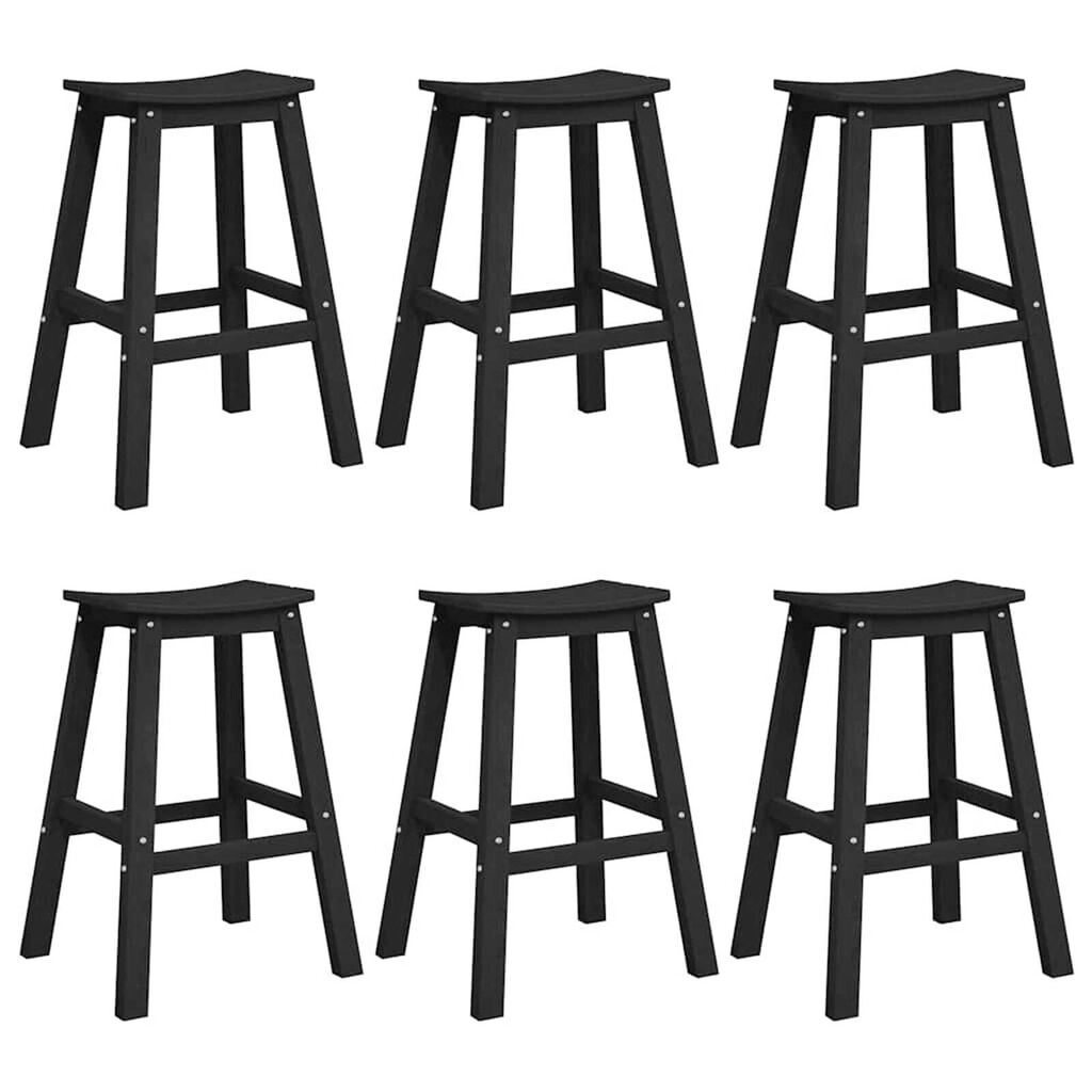 vidaXL Σετ Μπαρ Κήπου 6 pcs Μαύρο HDPE