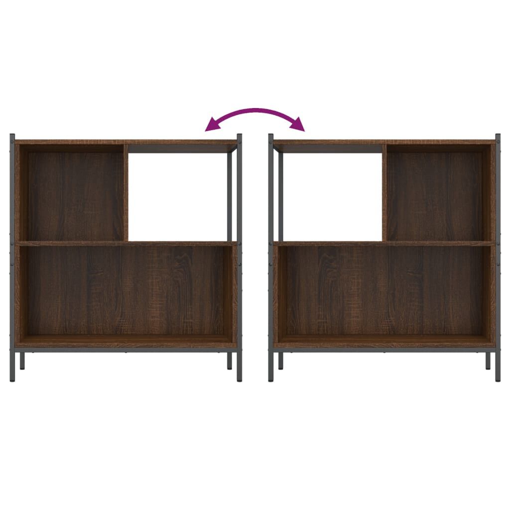 vidaXL Βιβλιοθήκη Καφέ Δρυς 72 x 28 x 77,5εκ. από Επεξεργασμένο Ξύλο