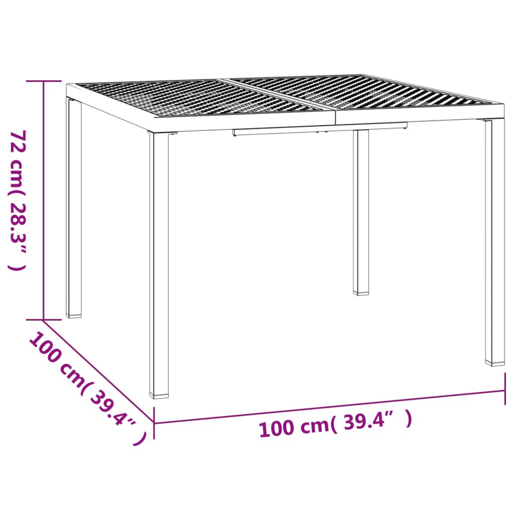 vidaXL Τραπέζι Κήπου Ανθρακί 100x100x72 εκ. Ατσάλινο