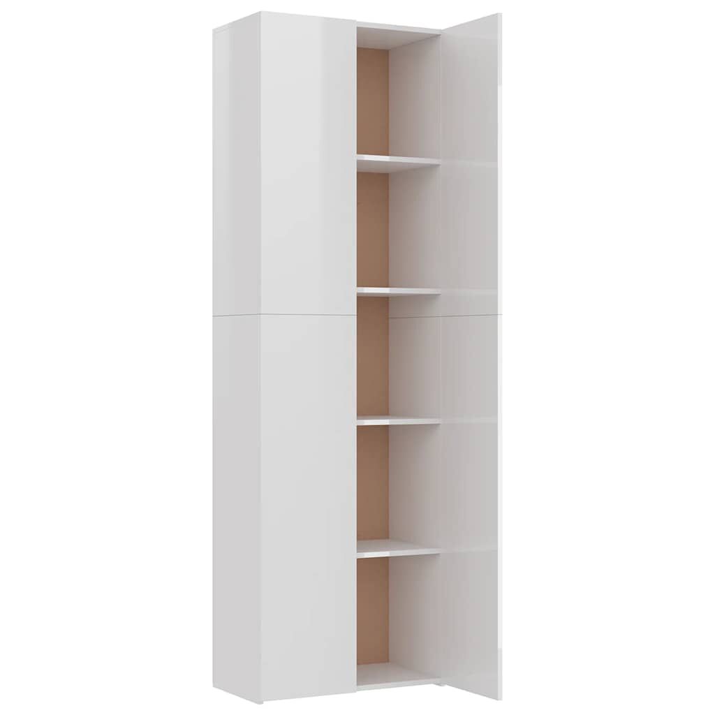 vidaXL Ντουλάπα Γραφείου Γυαλιστερό Λευκό 60x32x190 εκ. Επεξ. Ξύλο