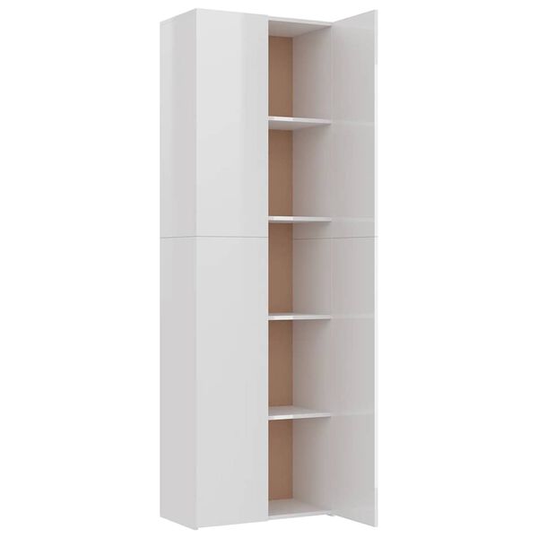 vidaXL Ντουλάπα Γραφείου Γυαλιστερό Λευκό 60x32x190 εκ. Επεξ. Ξύλο