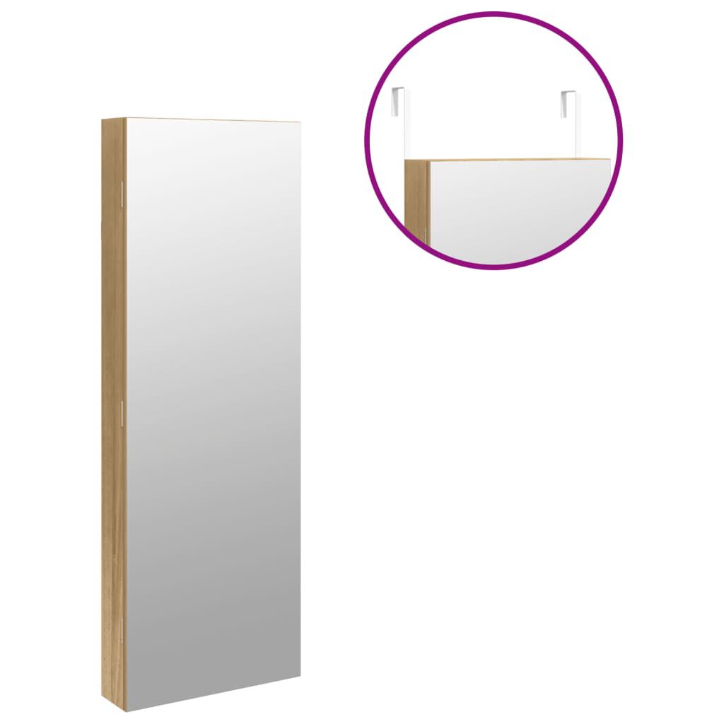 vidaXL Έπιπλο Κοσμημάτων με Καθρέφτη/LED Φώτα Επιτοίχιο