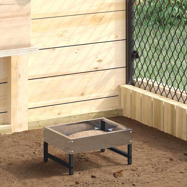 vidaXL Ταΐστρα για Πουλιά Ασημί 80 x 28 x 13.5 cm