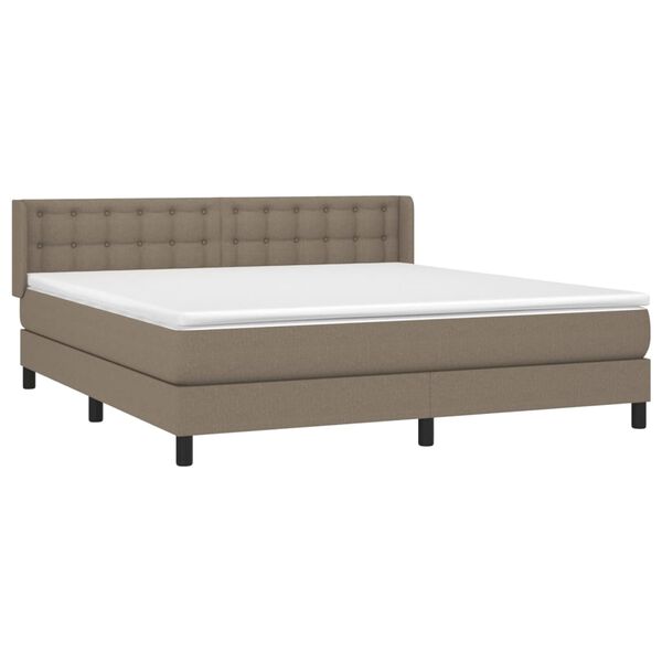 vidaXL &Kappa;&rho;&epsilon;&beta;ά&tau;&iota; Boxspring &mu;&epsilon; &Sigma;&tau;&rho;ώ&mu;&alpha; Taupe 180x200 &epsilon;&kappa;. &Upsilon;&phi;&alpha;&sigma;&mu;ά&tau;&iota;&nu;&omicron;