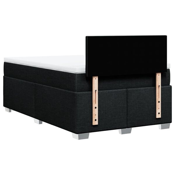 vidaXL Κρεβάτι Boxspring με Στρώμα Μαύρο 120x200 εκ. Υφασμάτινο