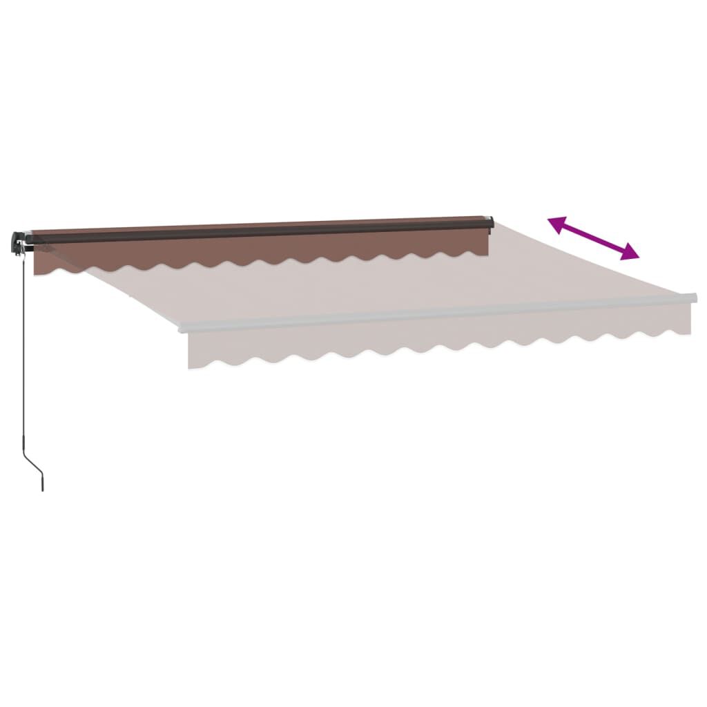 vidaXL Τέντα Πτυσσόμενη Χειροκίνητη με LED Καφέ 350x250 εκ.