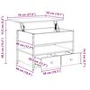 vidaXL Τραπεζάκι Σαλονιού Καπνιστή Δρυς 70x50x50 εκ. Επ. Ξύλο&Μέταλλο