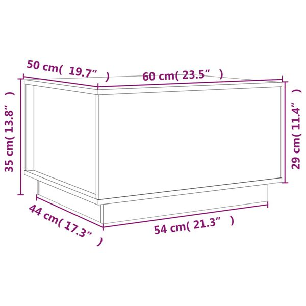 vidaXL Τραπεζάκι Σαλονιού Γκρι 60x50x35 εκ. από Μασίφ Ξύλο Πεύκου