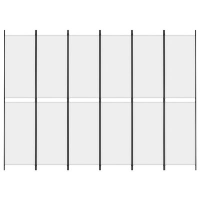 vidaXL Διαχωριστικό Δωματίου με 6 Πάνελ Λευκό 300x220 εκ. από Ύφασμα