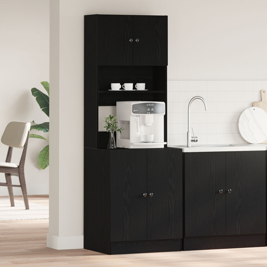 vidaXL Ντουλάπι Κουζίνας Μαύρη Καστανιά 60x50x180 cm Επεξεργασμένο Ξύλο