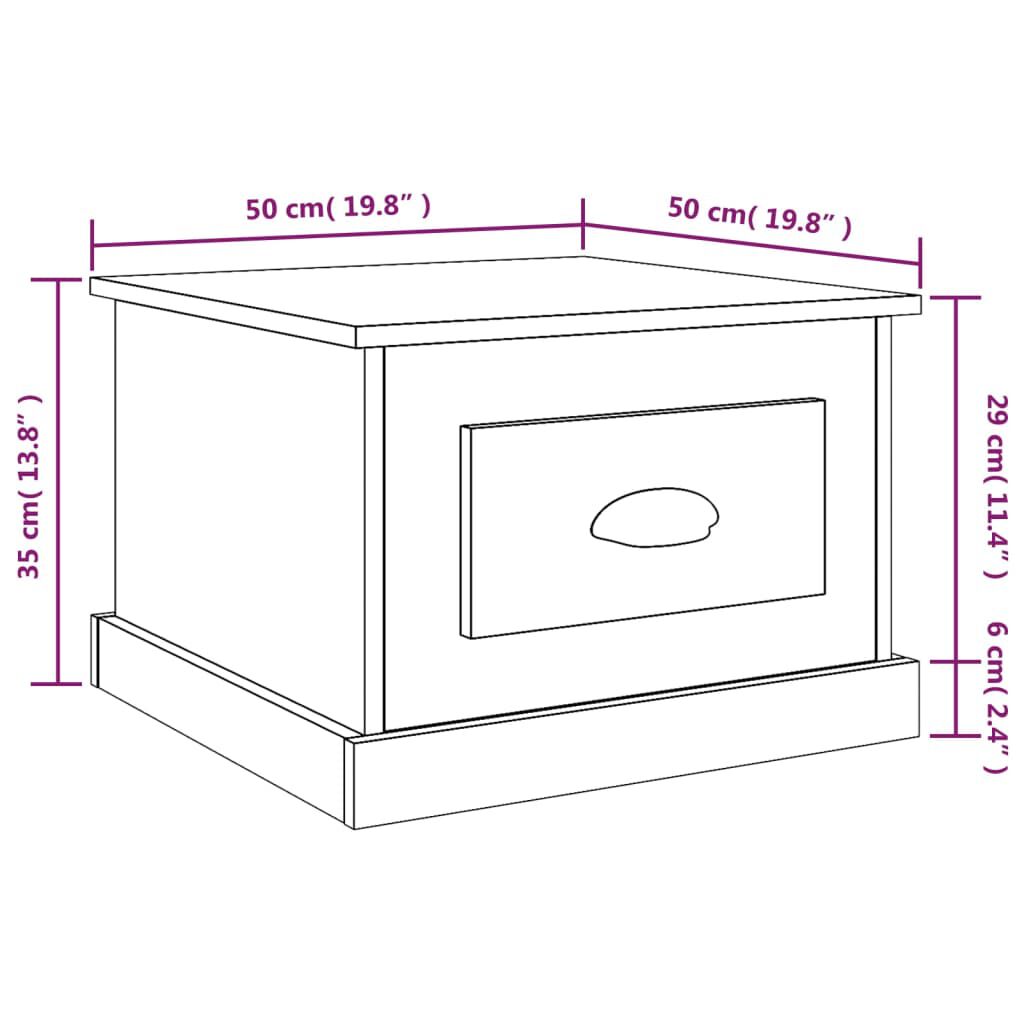 vidaXL Τραπεζάκι Σαλονιού Γκρι Σκυρ. 50x50x35 εκ. Επεξεργασμένο Ξύλο