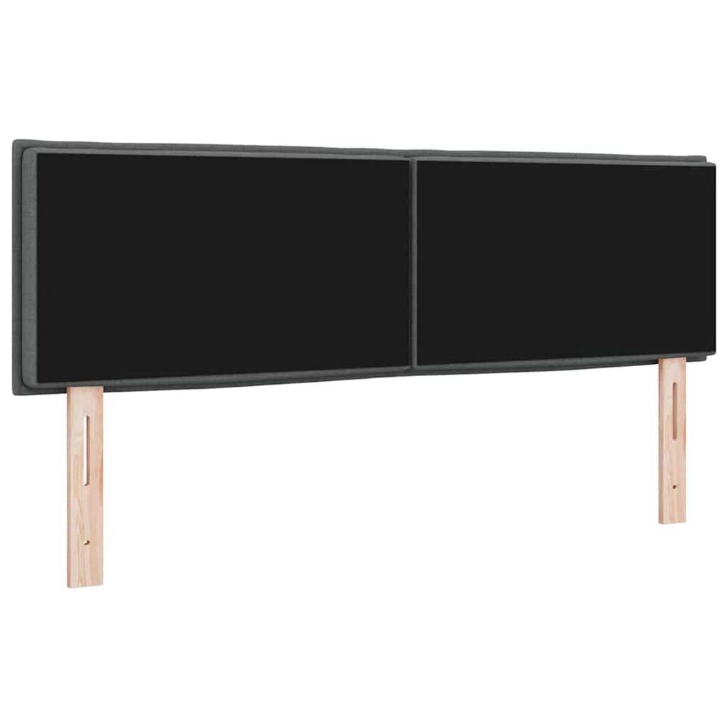 vidaXL LED κεφαλάρι με φώτα λωρίδας LED Σκούρο γκρι 160 cm ύφασμα