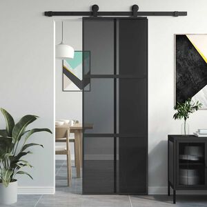 vidaXL &Sigma;&upsilon;&rho;ό&mu;&epsilon;&nu;&eta; &Pi;ό&rho;&tau;&alpha; &Mu;&alpha;ύ&rho;&eta; 76 x 205 &epsilon;&kappa;. &alpha;&pi;ό &Psi;&eta;&mu;έ&nu;&omicron; &Gamma;&upsilon;&alpha;&lambda;ί / &Alpha;&lambda;&omicron;&upsilon;&mu;ί&nu;&iota;&omicron;