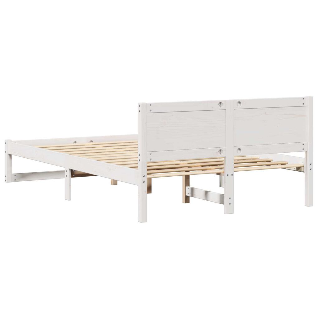 vidaXL Σκελετός Κρεβατιού Λευκό 120 x 200 cm Μασίφ ξύλο πεύκου