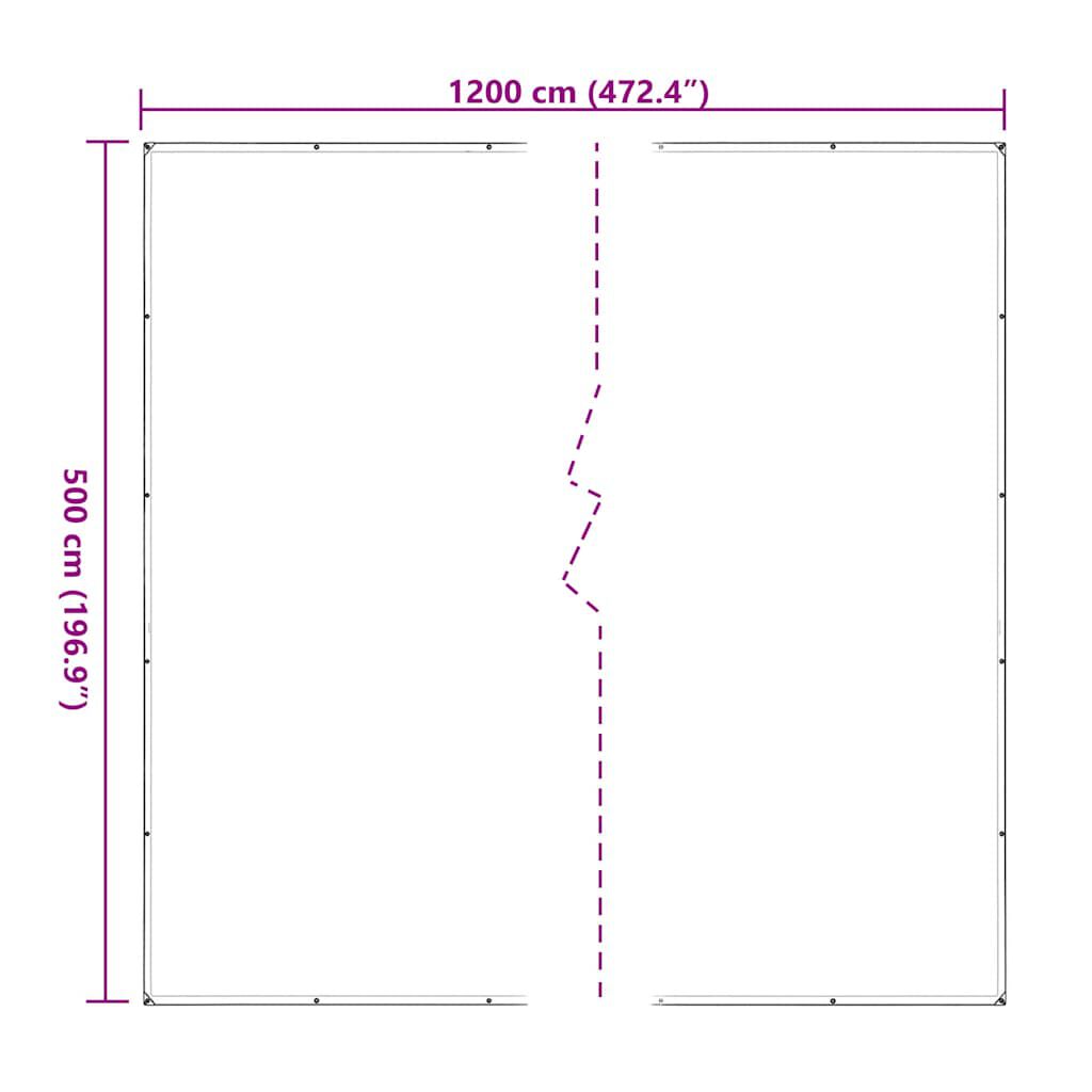 vidaXL Σαφής μουσαμάς με οπές 5x12 m Πολυαιθυλένιο