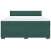 vidaXL Κρεβάτι Boxspring με Στρώμα Σκούρο Πράσινο 180x200εκ. Βελούδινο