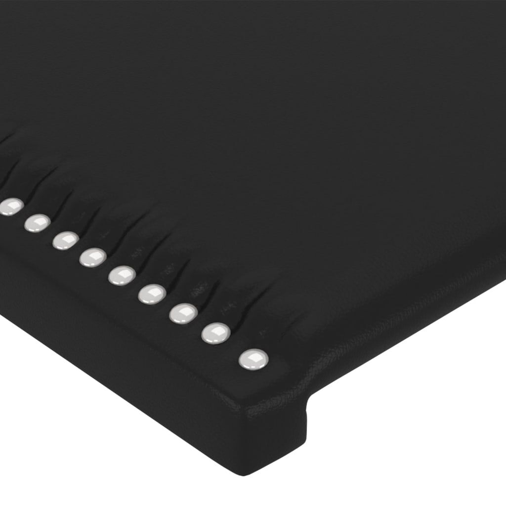 vidaXL Κεφαλάρι Κρεβατιού LED Μαύρο 83x16x118/128εκ. Συνθετ. Δέρμα