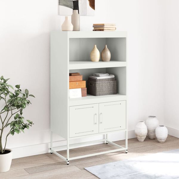 vidaXL Ραφιέρα Λευκή 68,5x38,5x123,5 εκ. από Ατσάλι