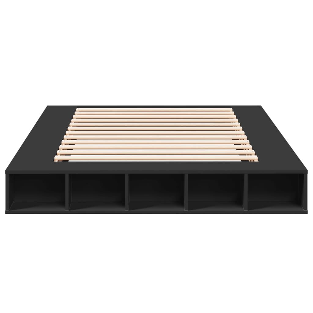 vidaXL Πλαίσιο Κρεβατιού Μαύρο 140x200 εκ. Επεξεργ. Ξύλο