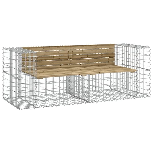 vidaXL Παγκάκι Κήπου Συρματοκιβώτιο 184x71x65,5 εκ. Εμποτ. Ξύλο Πεύκου