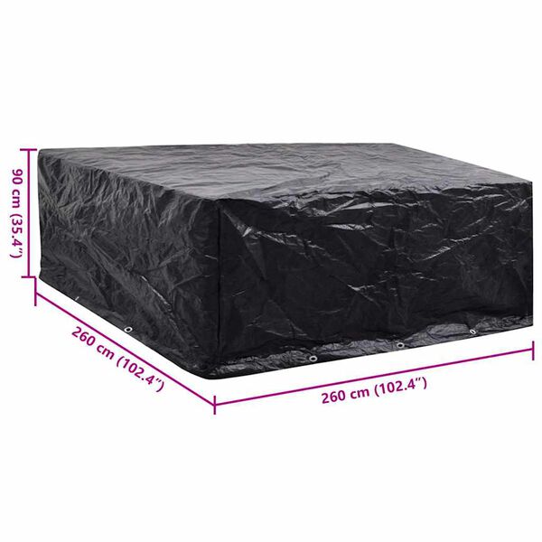 vidaXL Κάλυμμα Επίπλων Κήπου με 8 Κρίκους 260 x 260 x 90 εκ.