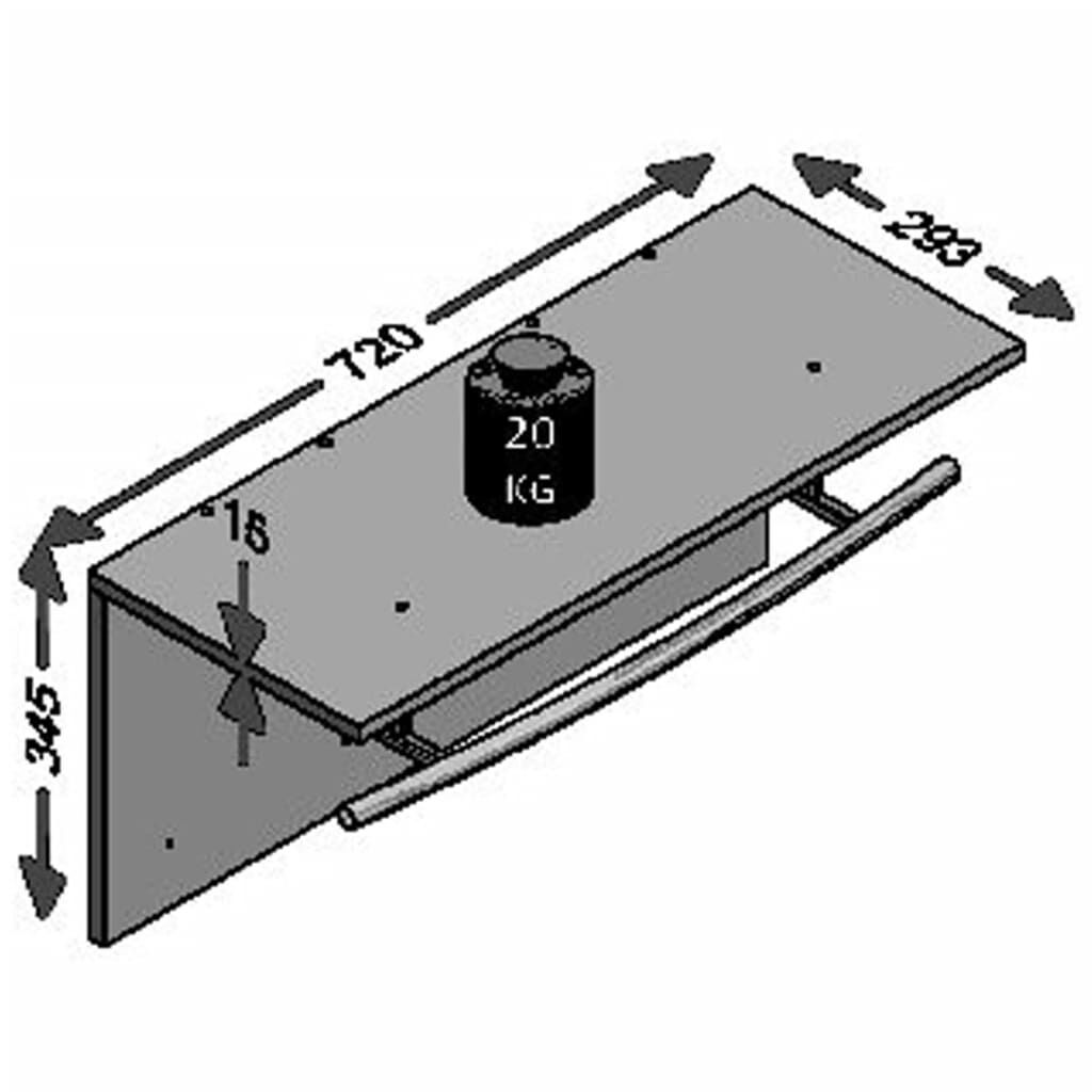 FMD Κρεμάστρα Τοίχου Γυαλιστερή Λευκή 72 x 29,3 x 34,5 εκ.