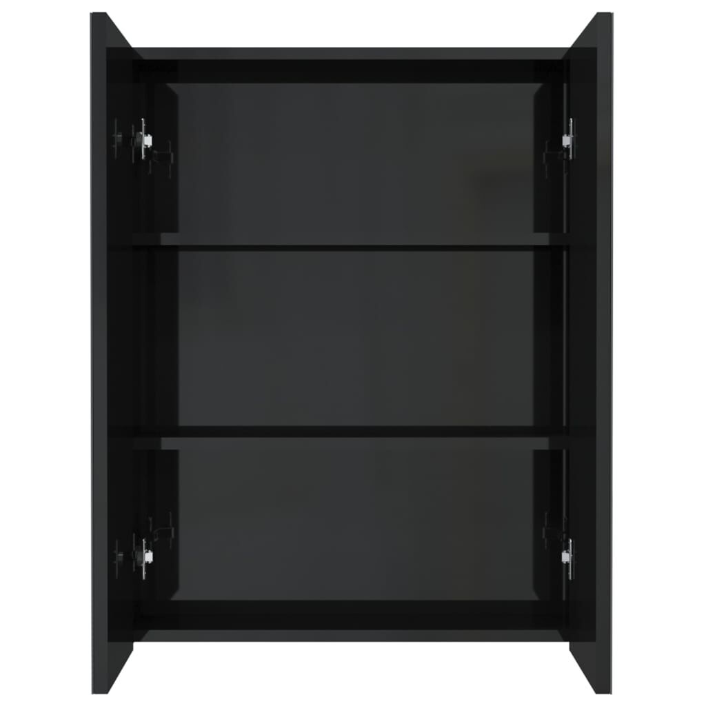 vidaXL Ντουλάπι Μπάνιου με Καθρέφτη 60x15x75 εκ. Λαμπερό Μαύρο από MDF