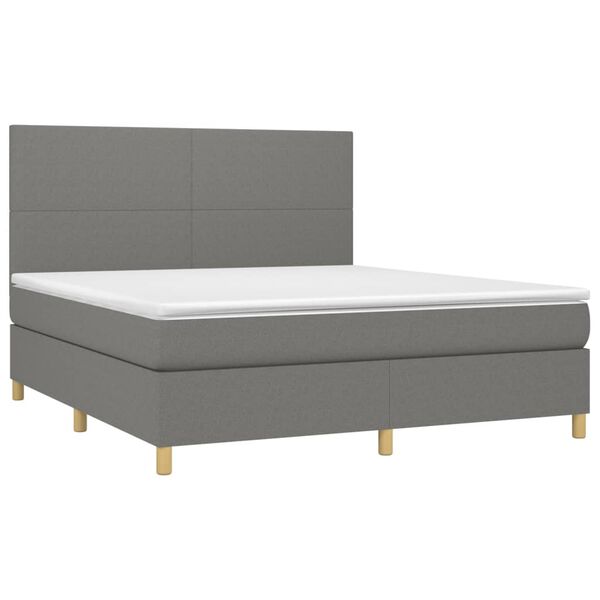 vidaXL &Kappa;&rho;&epsilon;&beta;ά&tau;&iota; Boxspring &mu;&epsilon; &Sigma;&tau;&rho;ώ&mu;&alpha; & LED &Sigma;&kappa;.&Gamma;&kappa;&rho;&iota; 160x200 &epsilon;&kappa; &Upsilon;&phi;&alpha;&sigma;&mu;ά&tau;&iota;&nu;&omicron;