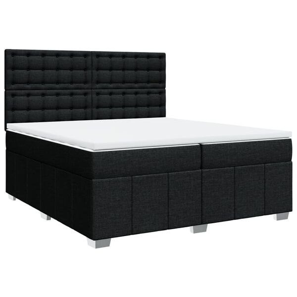 vidaXL &Kappa;&rho;&epsilon;&beta;ά&tau;&iota; Boxspring &mu;&epsilon; &Sigma;&tau;&rho;ώ&mu;&alpha; &Mu;&alpha;ύ&rho;&omicron; 200x200 &epsilon;&kappa;. &Upsilon;&phi;&alpha;&sigma;&mu;ά&tau;&iota;&nu;&omicron;