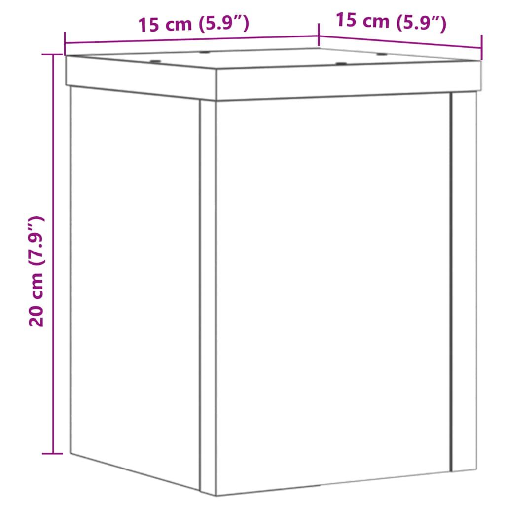 vidaXL Βάσεις Φυτών 2 τεμ. Λευκές 15x15x20 εκ. από Επεξεργασμένο Ξύλο