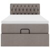 vidaXL Οθωμανικό κρεβάτι με στρώμα Taupe 90x200cm ύφασμα